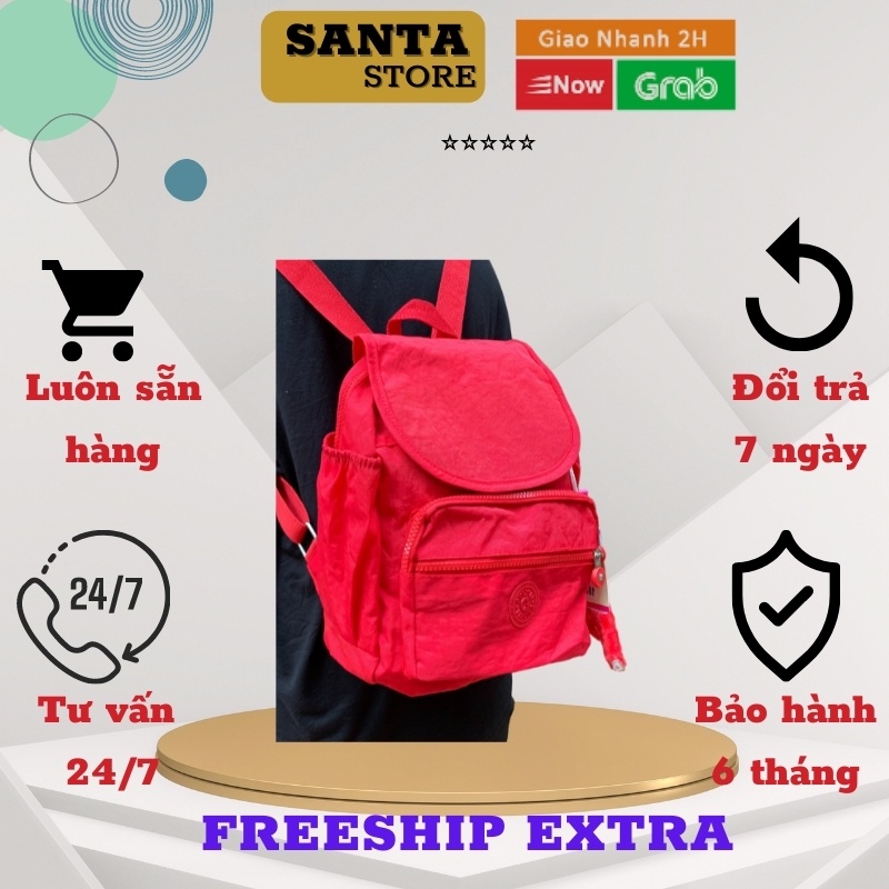 Balo nhỏ mini thời trang nữ vải dù canvas Kipling KL1808 cao cấp SANTA STORE cho bé trai gái đi học mầm non mẫu giáo