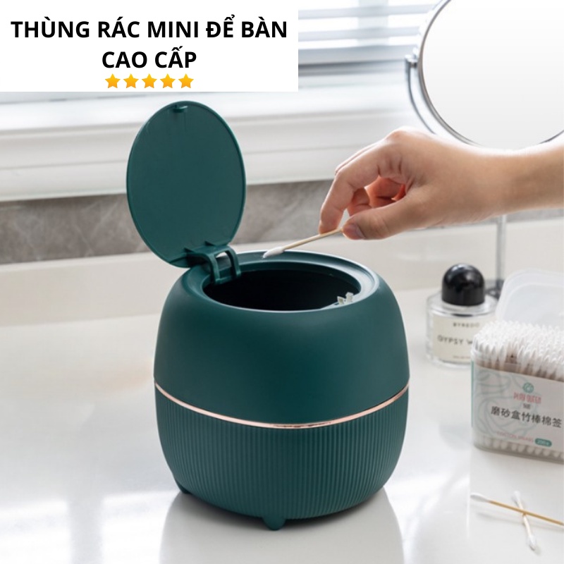 Thùng rác mini để bàn có nắp bấm hiện đại Thùng đựng rác phòng nghỉ văn phòng đẹp thời thượng