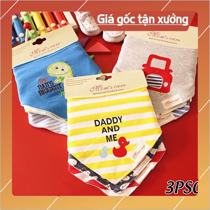 (LOẠI ĐẸP) Set 3 yếm tam giác Momcare