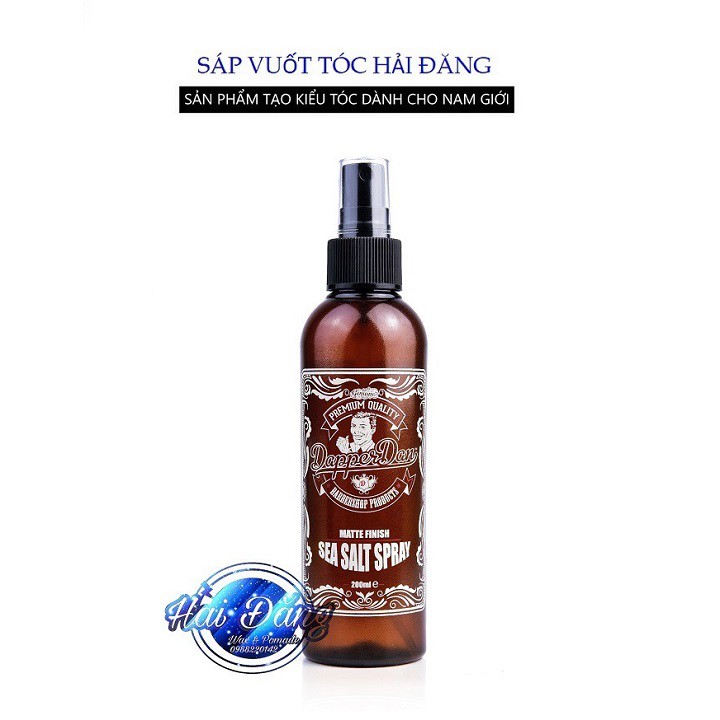 [Hàng Nhập UK] Xịt tăng độ phồng tóc Dapper Dan Sea Salt Spray - 200ml - Chính hãng UK