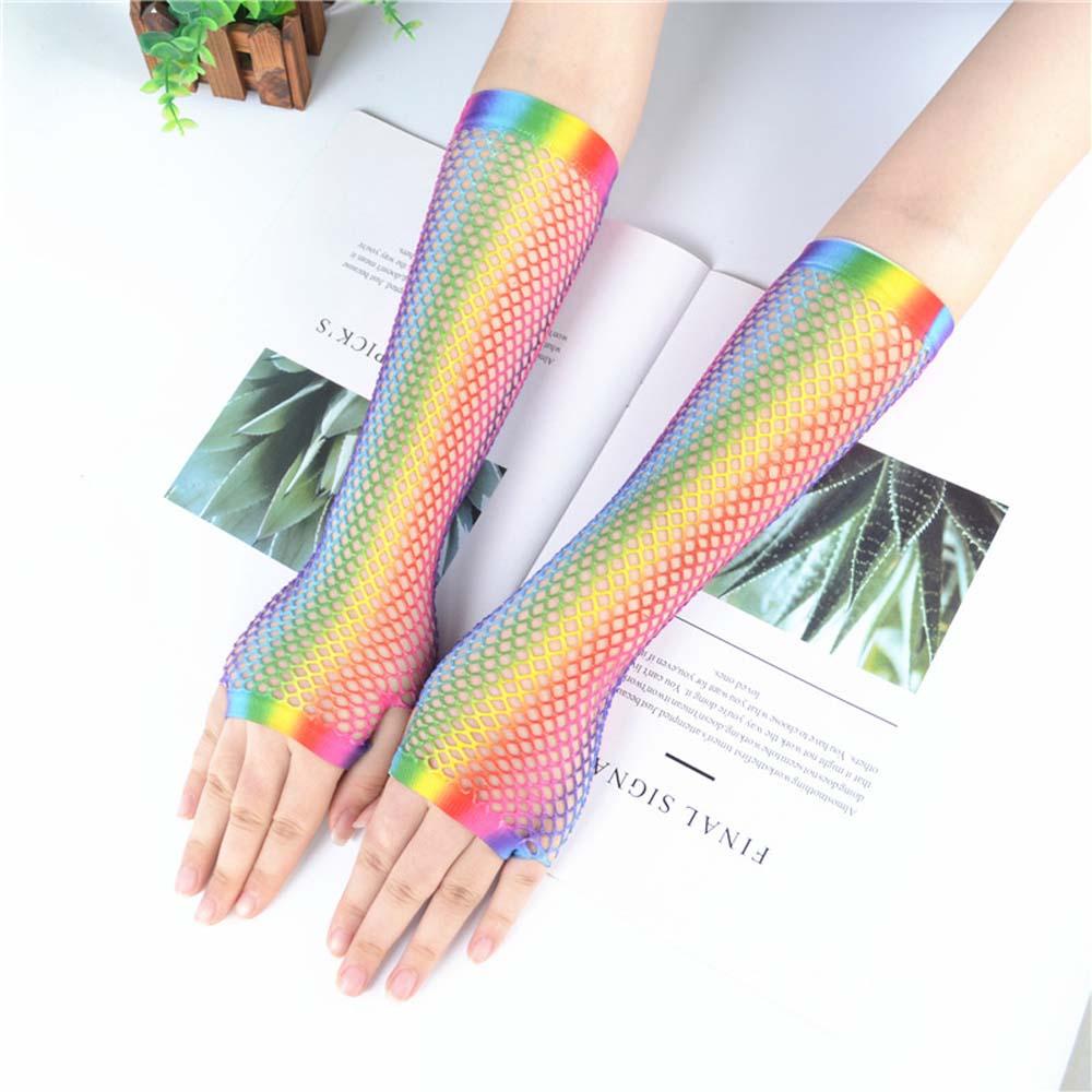 26EDIE Găng Tay Lưới Hở Ngón Co Giãn Thời Trang Cho Nữ