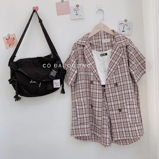 Set kẻ áo vest