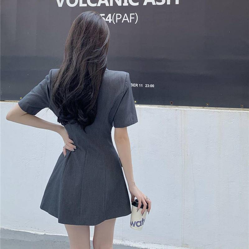 Váy Hai Mảnh Thắt Lưng Giả Cổ Điển Mùa Hè Đầm Thời Trang Thiết Kế Khoét Lỗ Cho Nữ