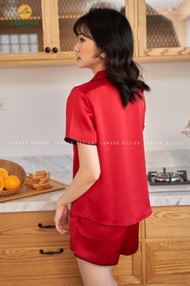 Bộ Lụa Đỏ trơn - Lửng