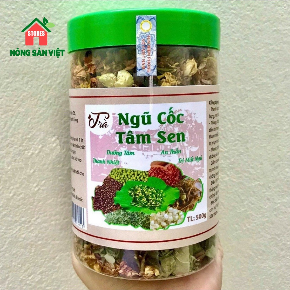 Trà Ngũ Cốc Tâm Sen Mát Gan Giải Nhiệt Hộp 500gr