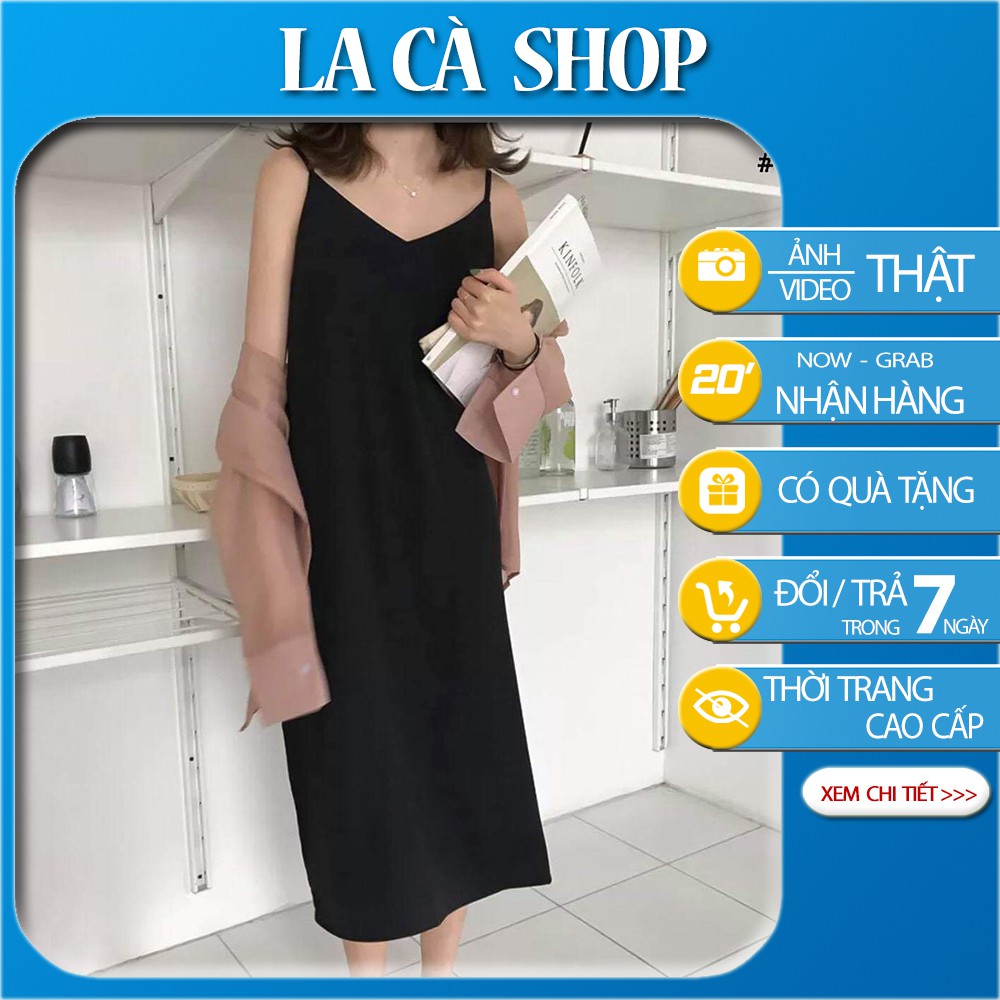 Váy 2 dây chất đũi lụa trơn basic nhiều màu