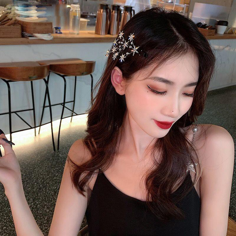 Kẹp Tóc Đính Đá Lấp Lánh Phong Cách Hàn Quốc Cho Nữ