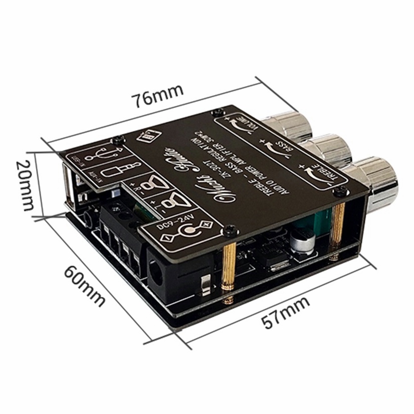 Mô đun khuếch đại âm thanh kỹ thuật số DIYMORE ZK-302T với âm trầm cao và thấp 30W+30W