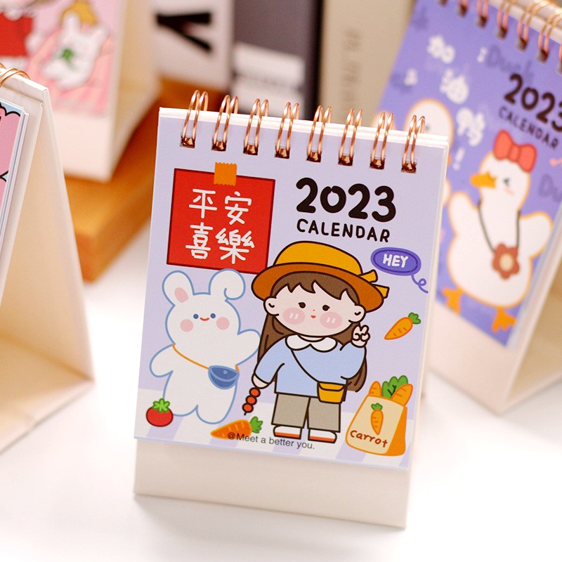Lịch để bàn năm 2023 hình cô gái dễ thương