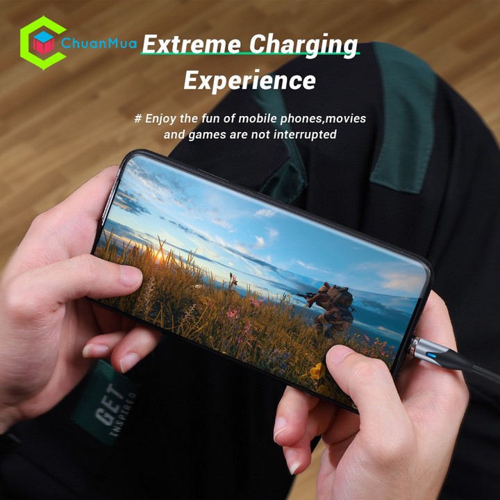 Dây Cáp Sạc Nam Châm Nhanh 3A TOPK (Sạc nhanh, Sạc Từ Tính, Xoay 360, Dây sạc điện thoại