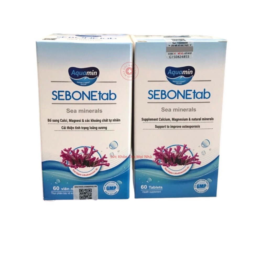 Seabonetab. Viên uống bổ sung canxi từ tảo biển đỏ hỗ trợ tăng chiều cao giảm loãng xương lọ 30 viên