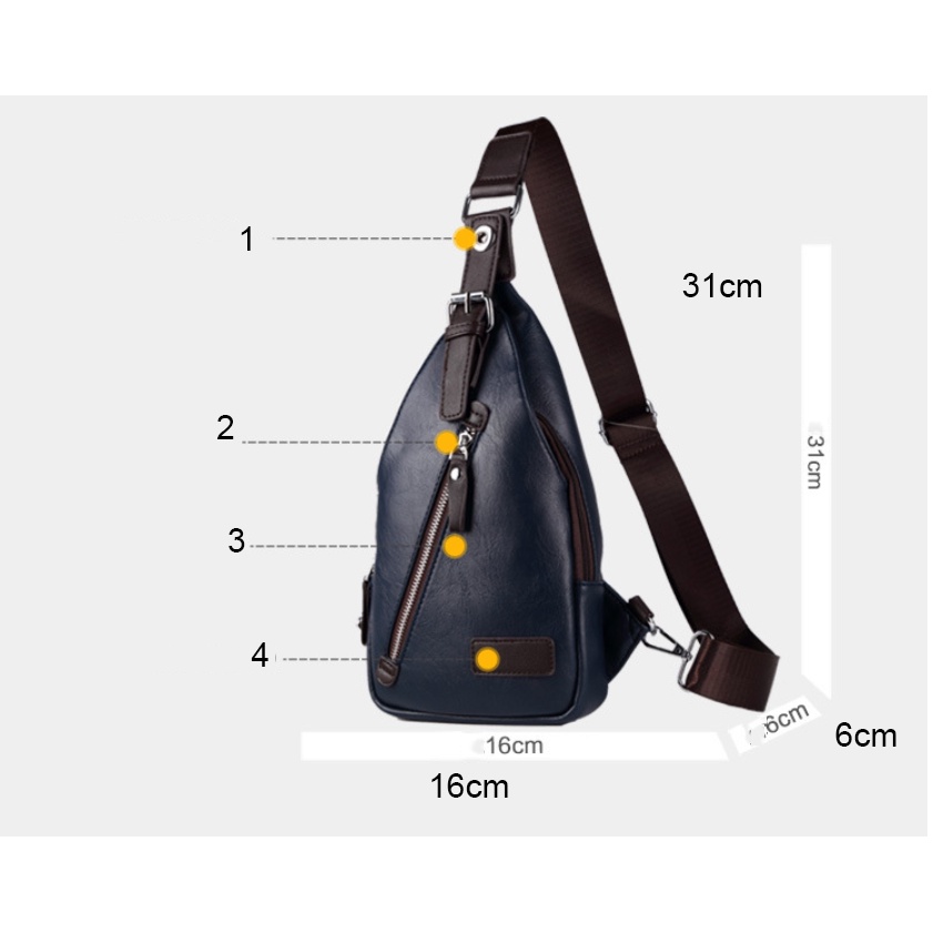 Túi đeo chéo đeo trước ngực nam đa năng cao cấp phong cách mới