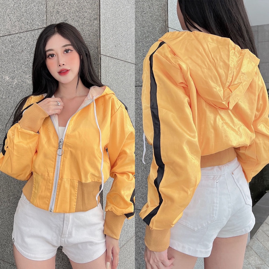 Áo Khoác Thời Trang Nữ Mới Nhất Viền Tay Bo Eo Ôm Cực Sang Mẫu Có Nón Trùm Đầu Siêu Tiện Lợi
