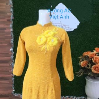 Áo dài bộ chấm bi