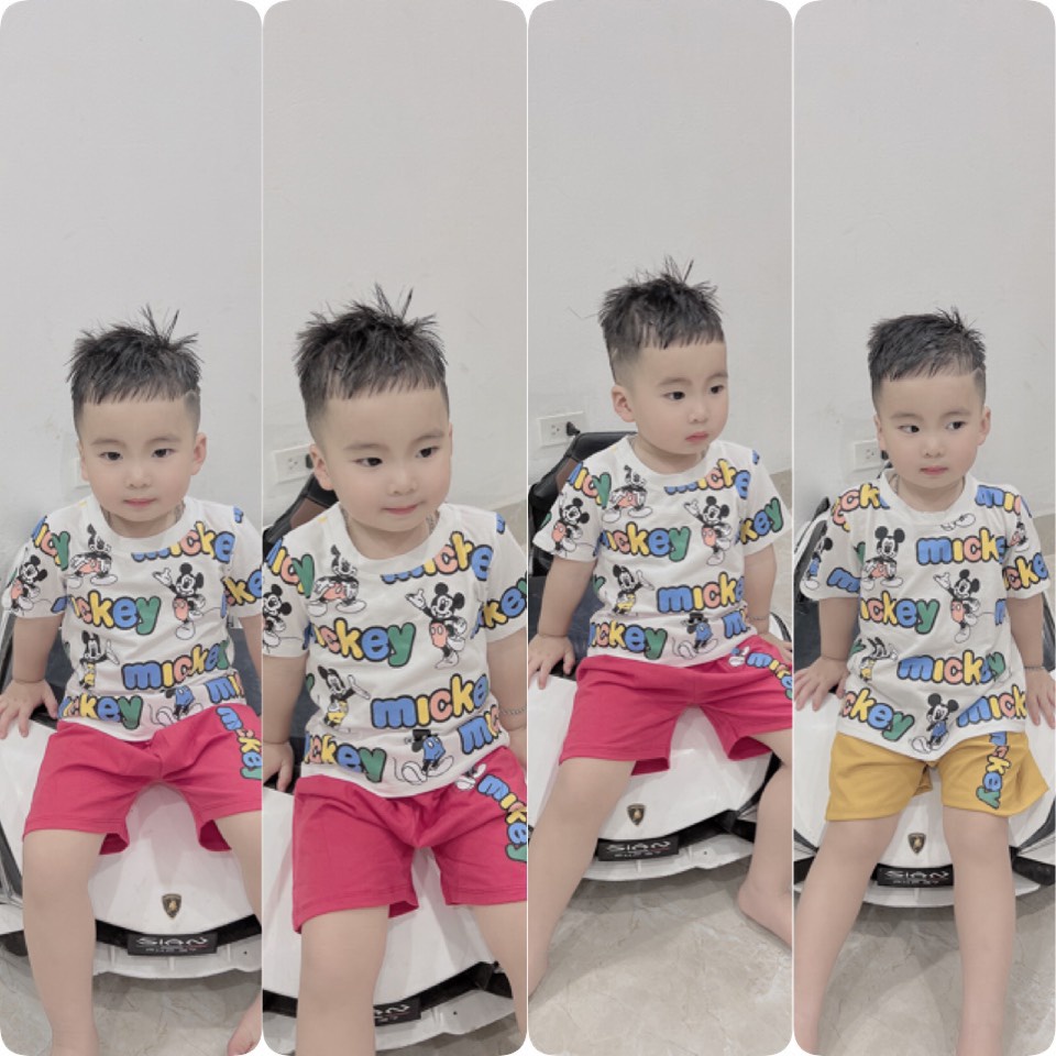A785- SET 2 BỘ MICKY QUẦN ĐỎ VÀNG
