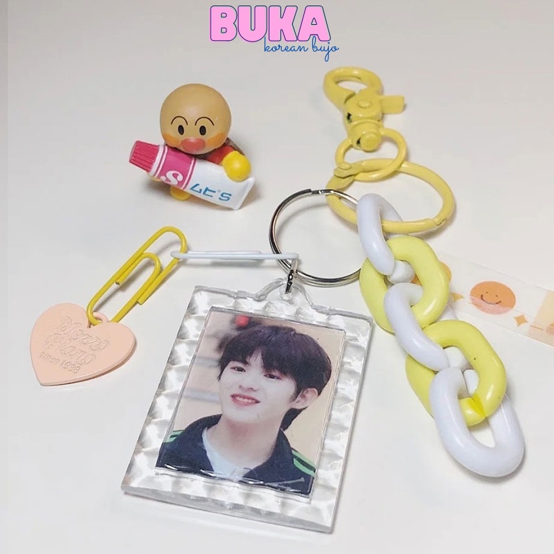 Móc khóa mica Buka móc khóa Acrylic trong suốt để tự làm móc khóa ảnh thần tượng Kpop phụ kiện thời trang