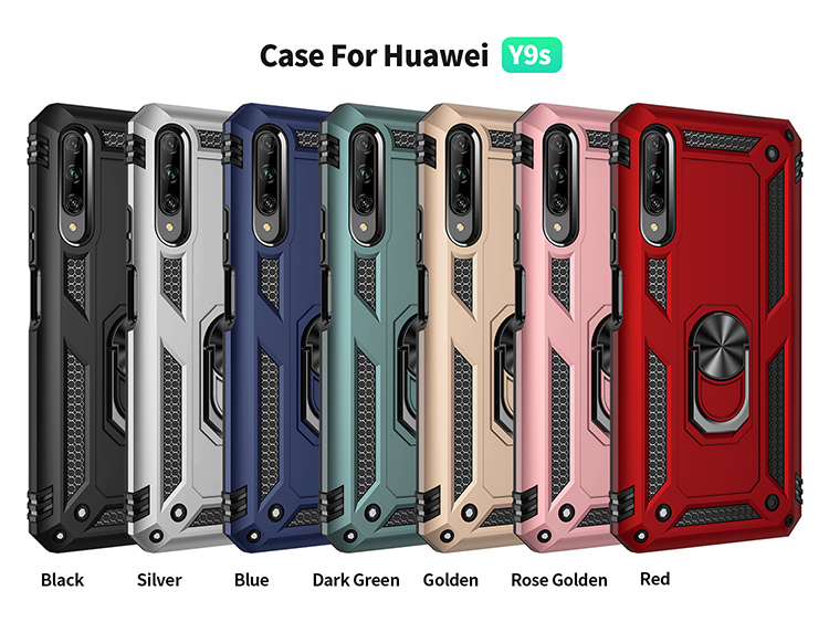 Ốp Lưng Pc + Tpu Có Vòng Nhẫn 2 Trong 1 Cho Huawei P Smart 2020 / P Smart Pro 2019 / Y9S Y6P Y5P 2020 / Honor 9s 9a 9x Pro / Honor 10 Lite