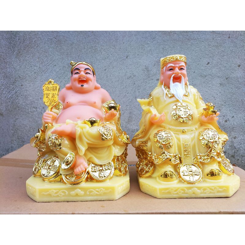 bộ tượng thần tài thổ địa đá 20cm
