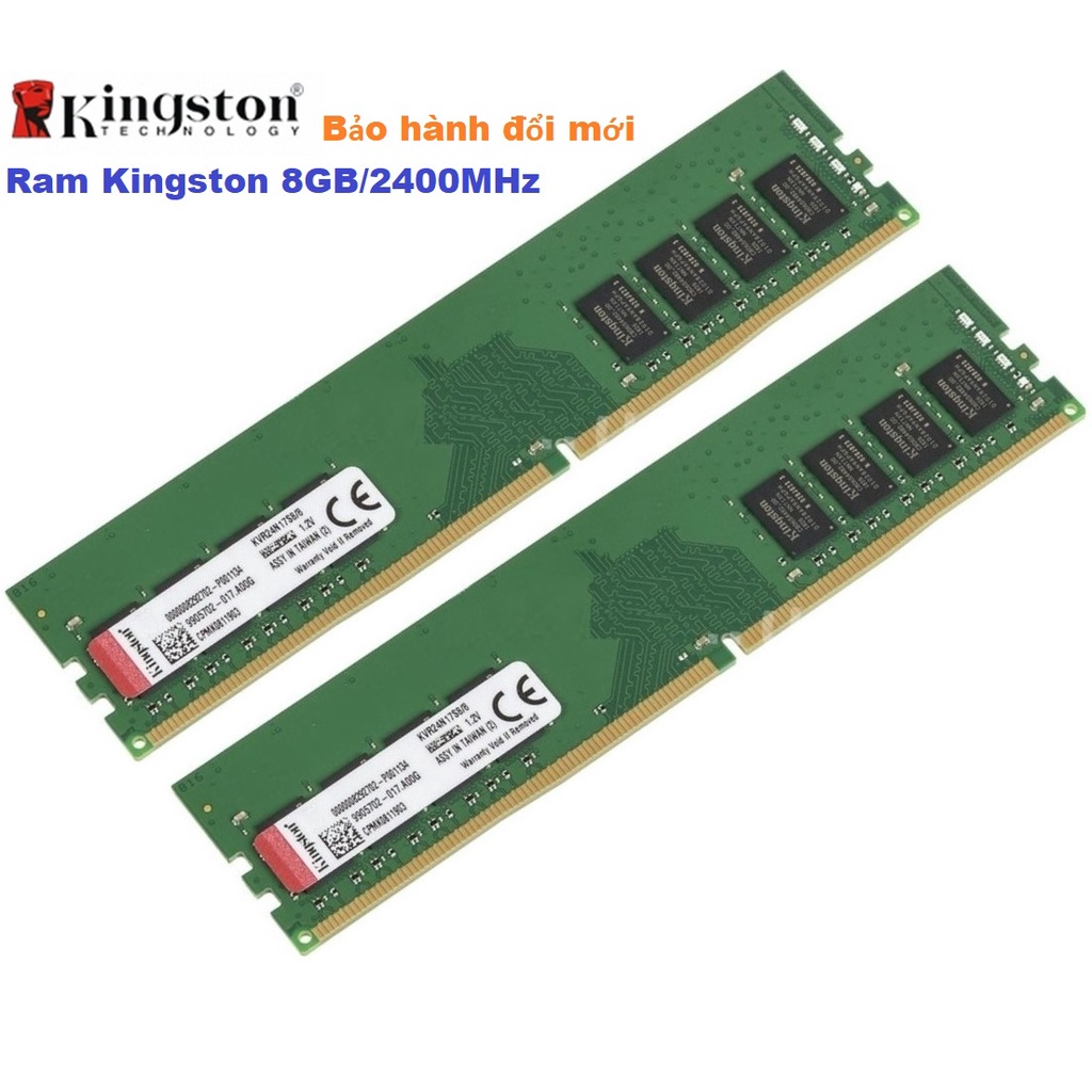 Ram PC Kingston 8GB DDR4 2400MHz Chính Hãng - Bảo hành 36 Tháng