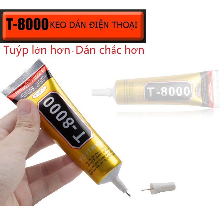 Keo T-8000 dán màn hình linh kiện điện thoại thủ công mỹ nghệ vải đính hạt ron lens camera T8000 50ml tốt chắc hơn B7000