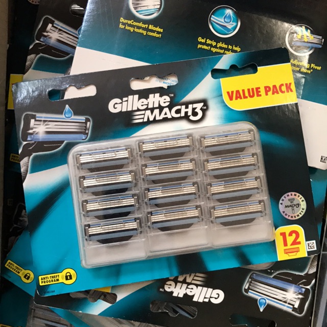 Lưỡi Cạo Gillette Mach 3 Value Pack 12 lưỡi/ vỉ