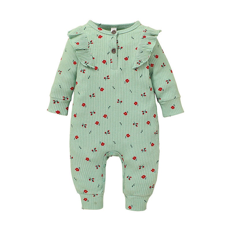 Body bé gái đồ sơ sinh từ 0 đến 18 tháng In Hoa bodysuit liền thân dài tay quần áo cho bé trẻ em