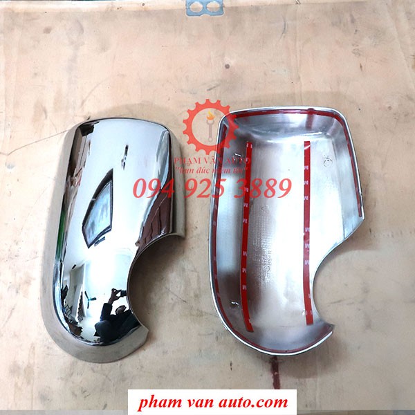 Ốp gương ford Transit mạ crome bản không tai, Viền trang trí kính hậu Transit Phạm Văn Auto