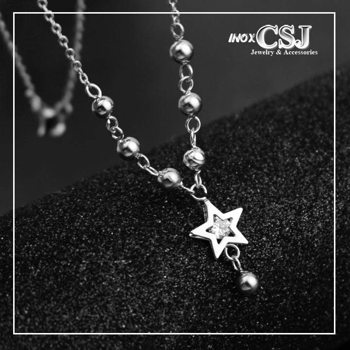 Dây chuyền ngôi sao gắn bi tròn xinh