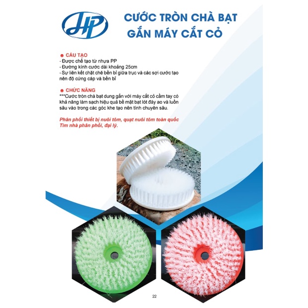 Bàn Chải Tròn Vệ Sinh Ao Bạt Nuôi Tôm, Bề Mặt Sàn Bê Tông,.......