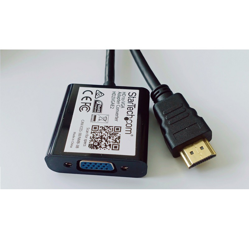 Cáp chuyển HDMI sang VGA - HDMI to VGA adapter, hàng chính hãng StarTech, bảo hành 12 tháng