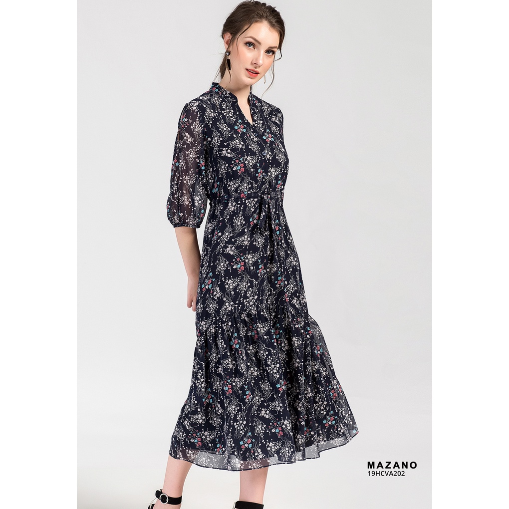 Váy hoa tay lỡ cổ V MAZANO MS 19HCVA202HA