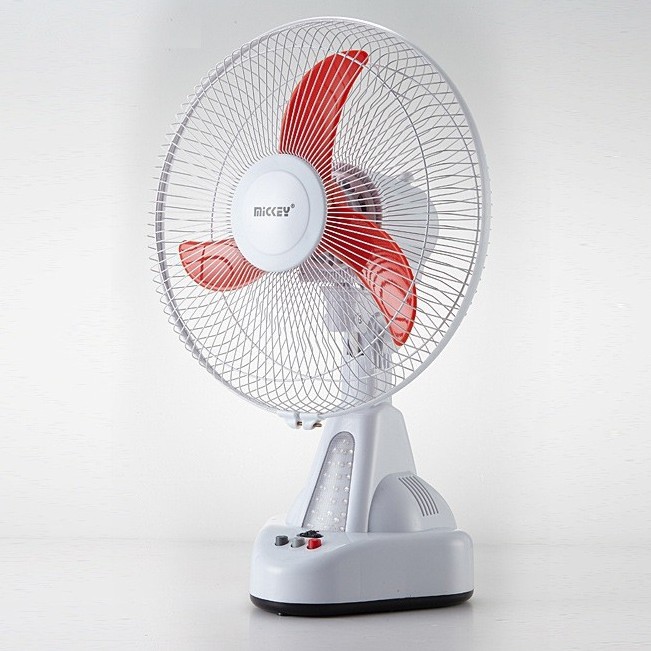 Quạt tích điện Mickey 14 inch TD-914  2 bình ắc quy, có đèn LED