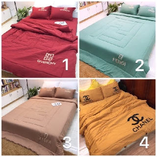 Bộ Chăn Ga Gối Đũi Hè Thêu Logo Thương Hiệu Hàng Việt Nam Xuất Khẩu