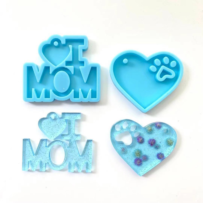 Khuôn Silicone Làm Móc Khóa Resin Thủ Công DIY