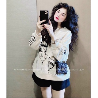 Áo Thun lót nỉ bông cô gái