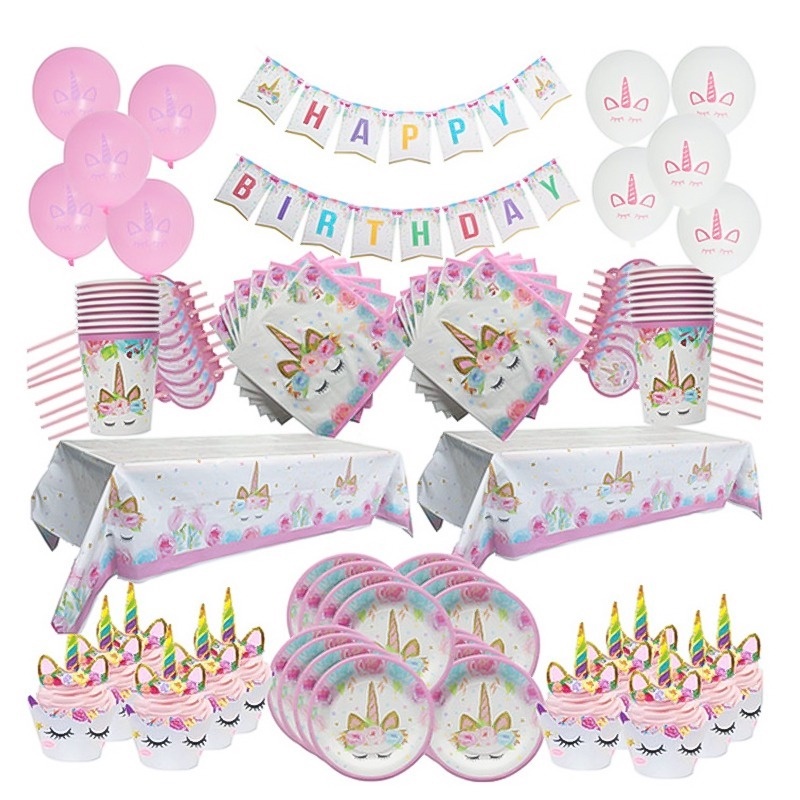 Set 24 Giấy Gói Bánh Cupcake Hình Kỳ Lân Dễ Thương