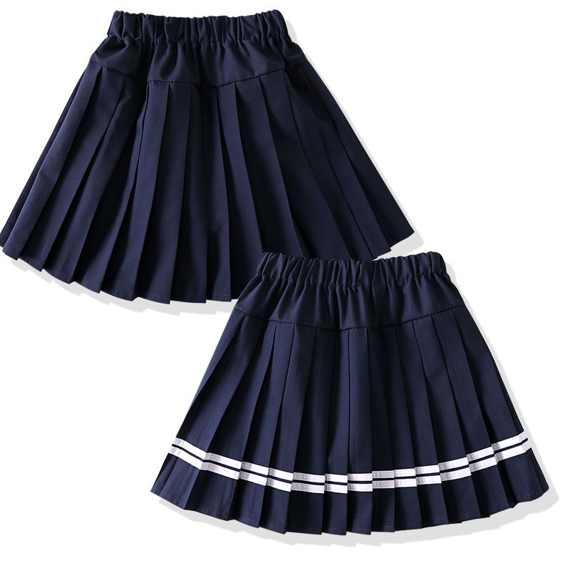 Chân Váy Ngắn Xếp Ly Màu Đỏ Navy Thời Trang Xuân Thu Dành Cho Bé Gái Tiểu Học
