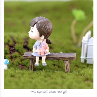 Phụ kiện tiểu cảnh ghế gỗ
