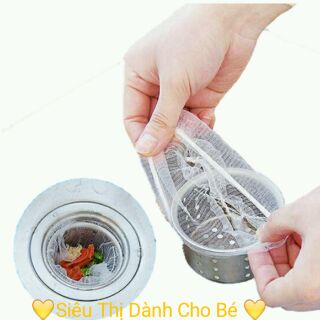 Set 1 bịch gồm 100 túi lọc rác bồn rửa chén, ống thoát nước