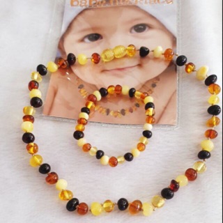 Combo dây chuyền và vòng tay hổ phách