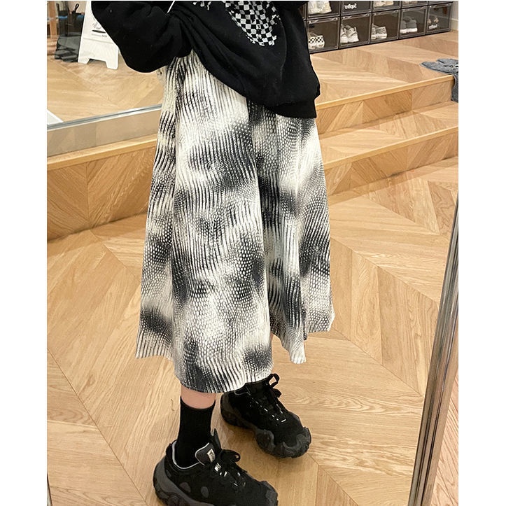 Chân váy dài lưng cao dáng chữ A màu nhuộm thời trang cho nữ