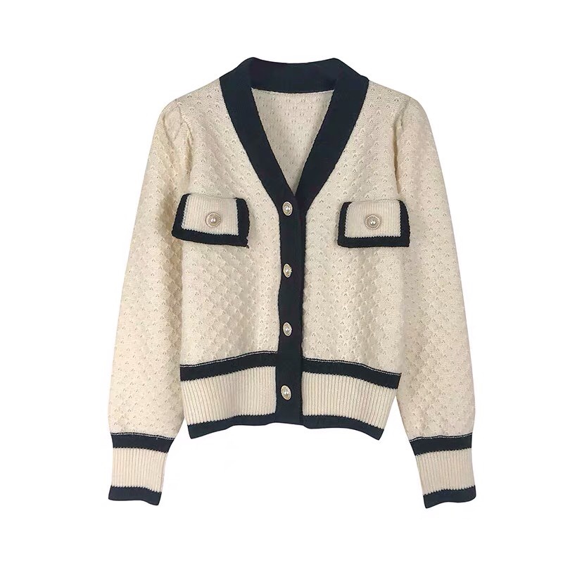 SUXI Áo khoác cardigan cổ chữ v thiết kế mới phong cách mùa thu thời trang cho nữ