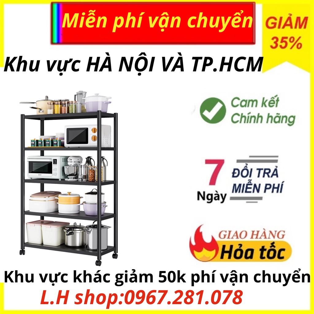 Kệ để đồ nhà bếp đa năng 3 4 5 tầng có bánh xe quanglong kệ nhà bếp hàng nhập trung loại 1cao cấp sơn đen tĩnh điện 3lop