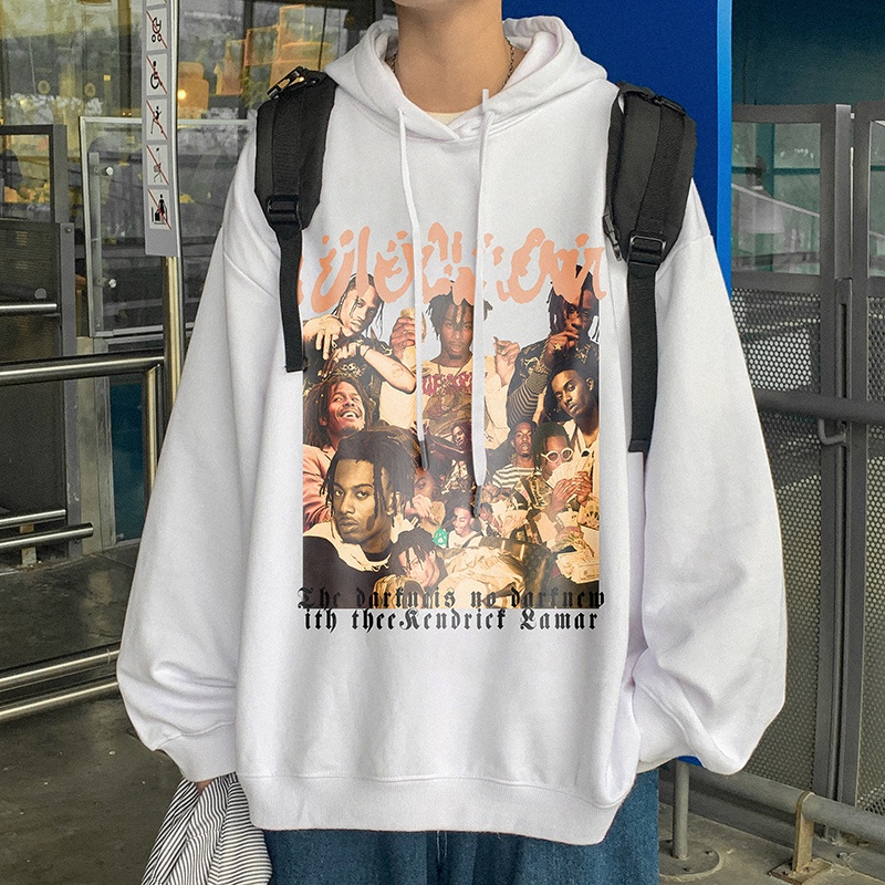 Áo hoodie có mũ trùm phong cách Âu Mỹ retro đường phố Hip Hop mùa xuân và thu cho nam