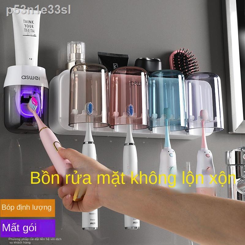 Bàn chải đánh răng, giá úp cốc, giá để bàn, bồn cầu treo tường, cốc đựng nước súc miệng treo tường không đục lỗ