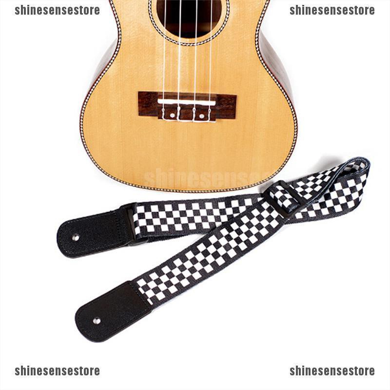 Dây đeo đàn guitar/Ukulele chất liệu Polyester có thể điều chỉnh kèm móc mini