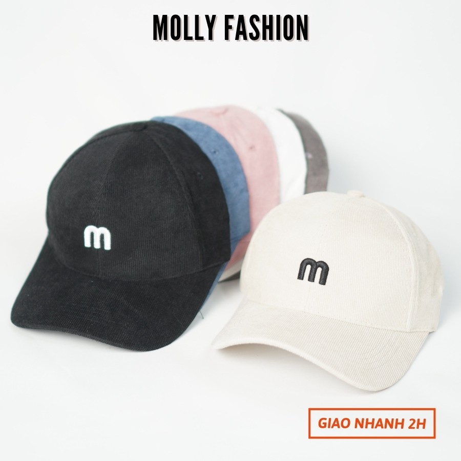 Mũ lưỡi trai Unisex  Nón kết Ulzzang thêu M dành cho nam nữ Molly Fashion – NK02