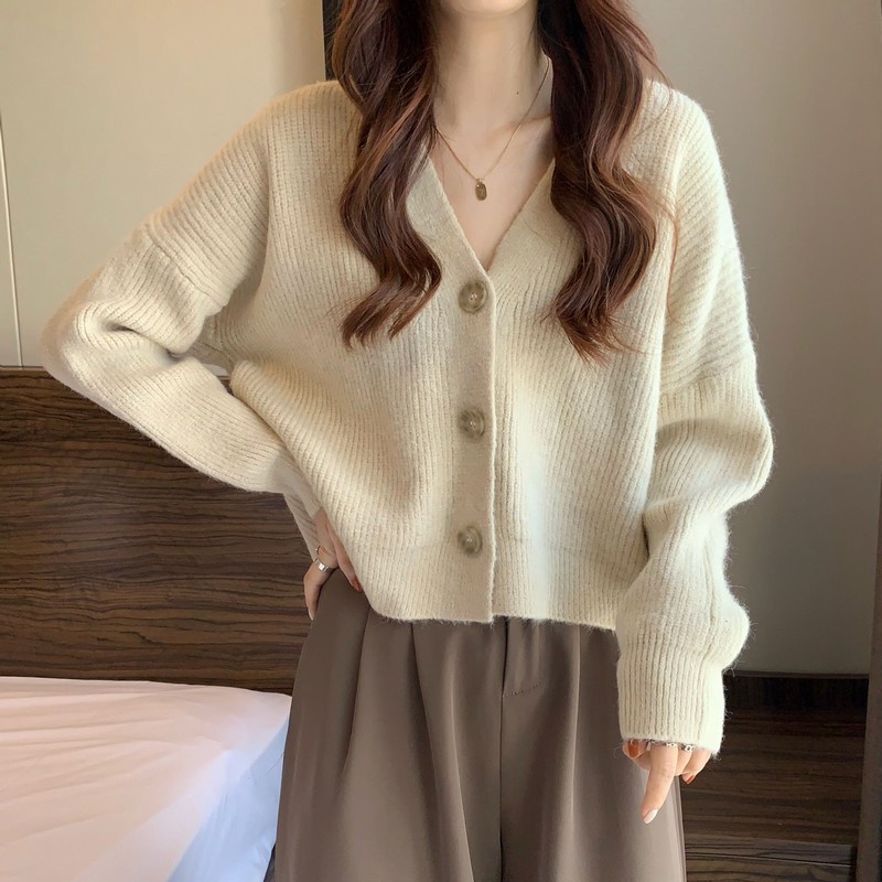 Áo khoác cardigan IELGY dệt kim thoải mái phong cách Hàn Quốc cho nữ
