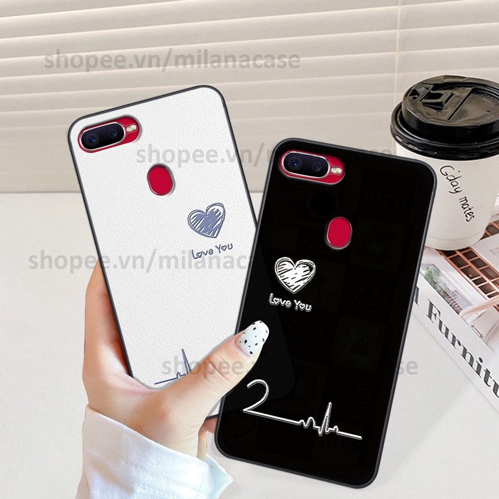 Ốp Oppo A5s / A7 / F9 / A12 in hình caro trái tim siêu đẹp, siêu nét đầy phong cách cá tính