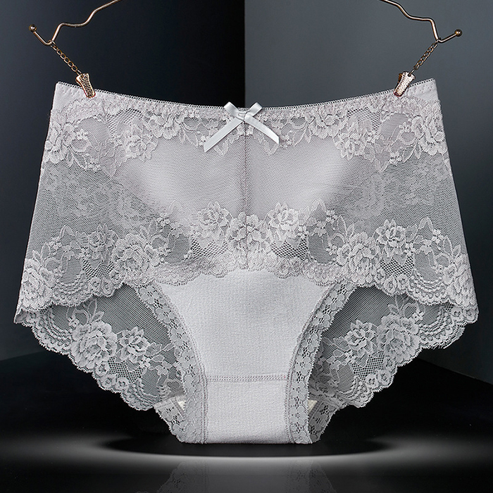 L~2XL Linger Antibacterial Inner Crotch Sexy Women Panties Seamless Lace Trim Mid-Waist Panties Ladies Seamless Lace Panties | BigBuy360 - bigbuy360.vn
